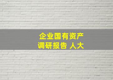 企业国有资产调研报告 人大